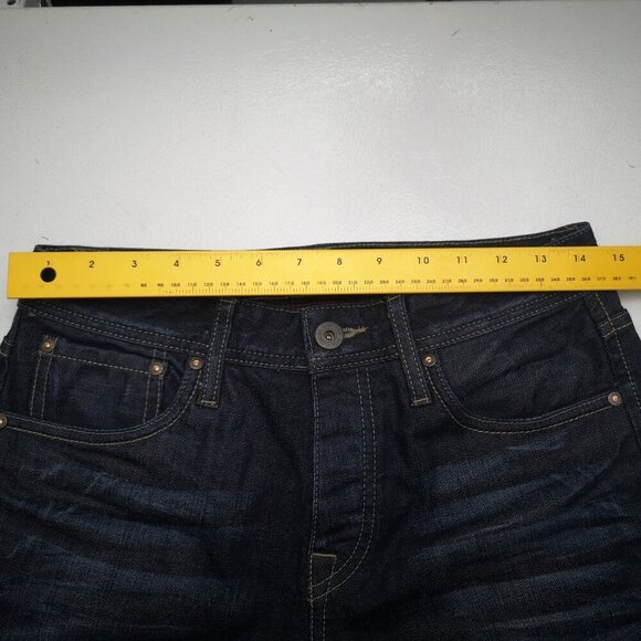 Jack & Jones Regular Fit Men's Size 29/32 Clark Dark Wash Button Fly Jeans - Picture 13 of 15